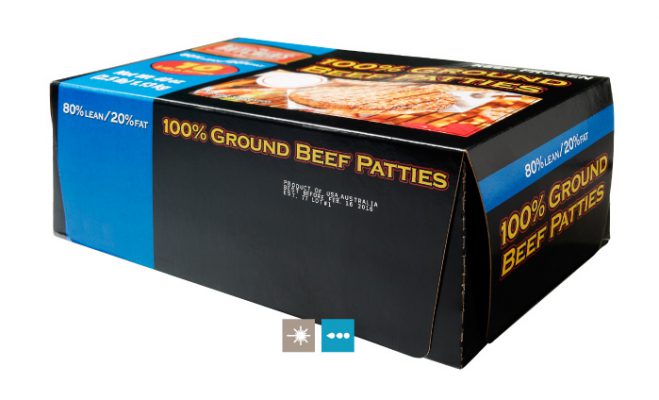 Coding and marking printing on carton sleeves for meat and poultry packaging